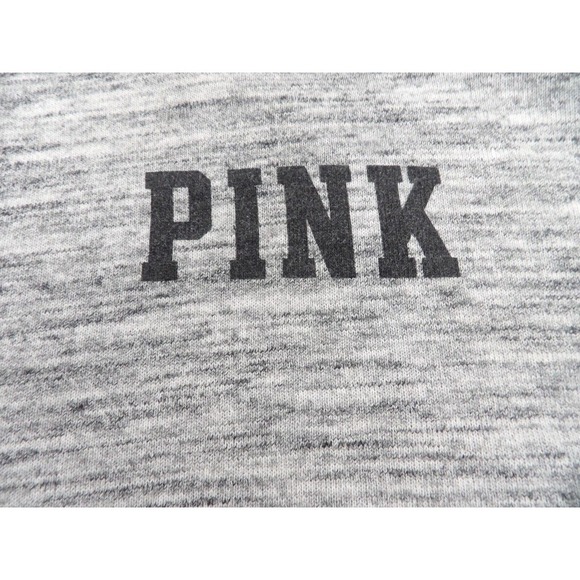 Victoria's Secret Pink Womens Gray White Long Sleeve Pullover Sweatshirt Size L - Picture 3 of 8
